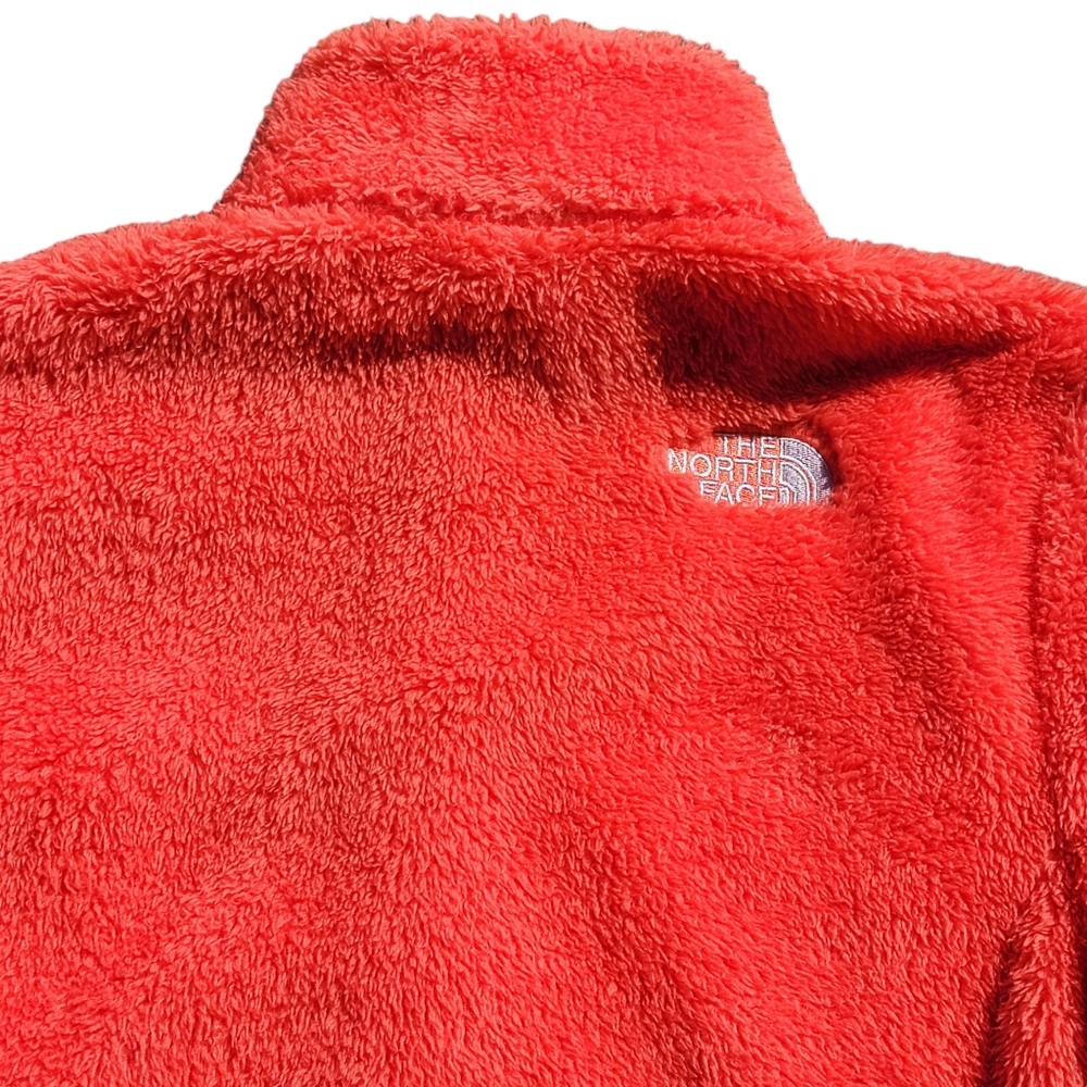 The North Face Vintage Fleece Bright Orange Red Fleece Zip Up Jacket Women's S - Picture 9 of 14